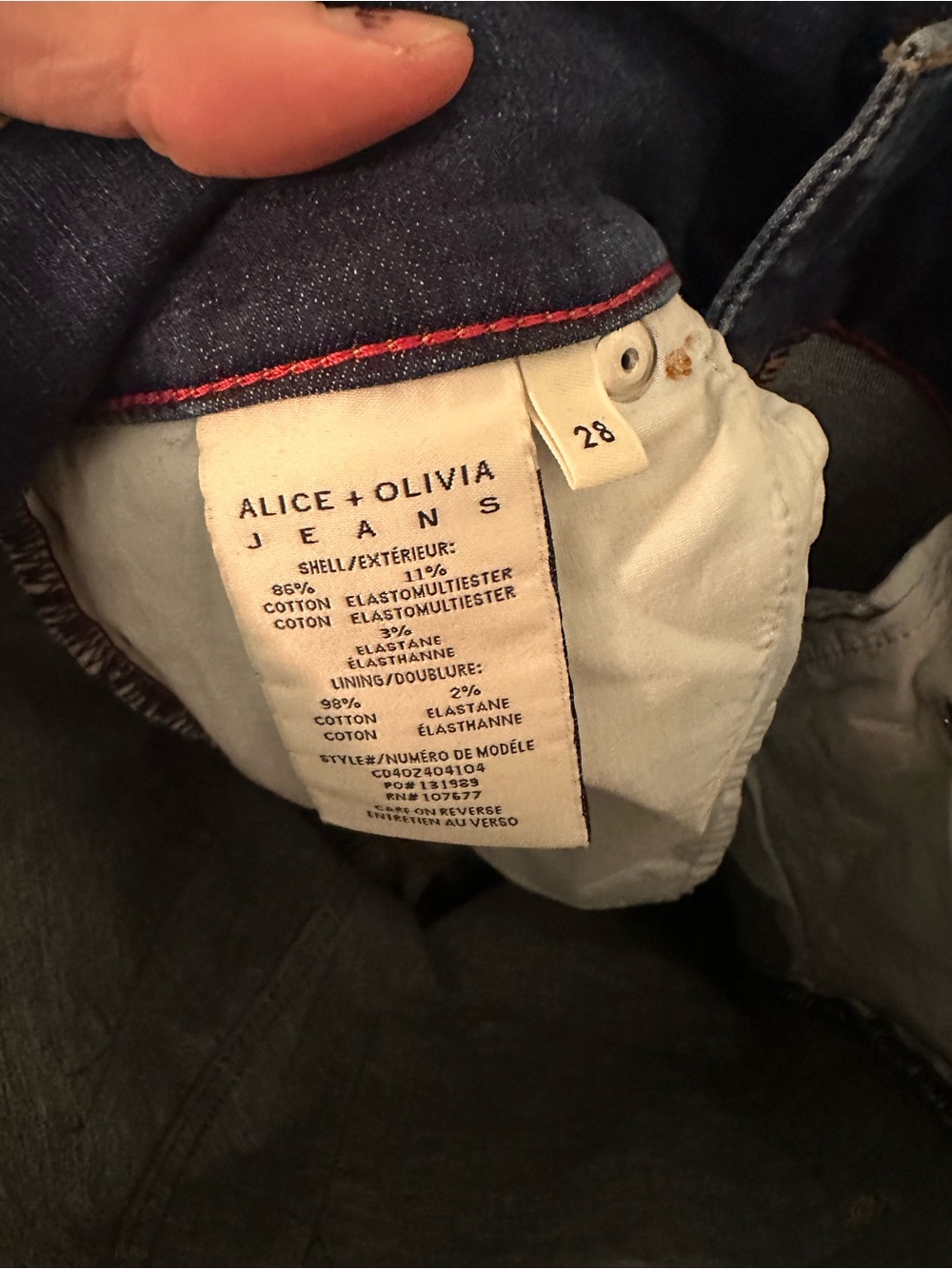 Alice and Olivia Beautiful bell bottom jeans blue 28 - Picture 7 of 7